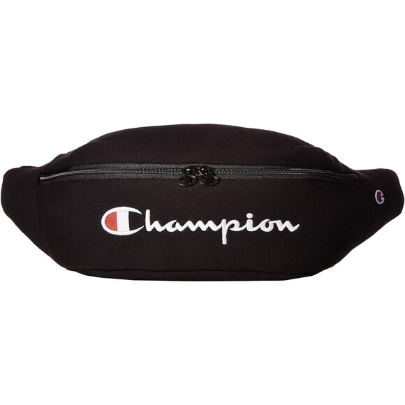 Black Champion Unisex Life Reverse Weave Crossbody Waist Pack Large Fanny Pack - Picture 1 of 10